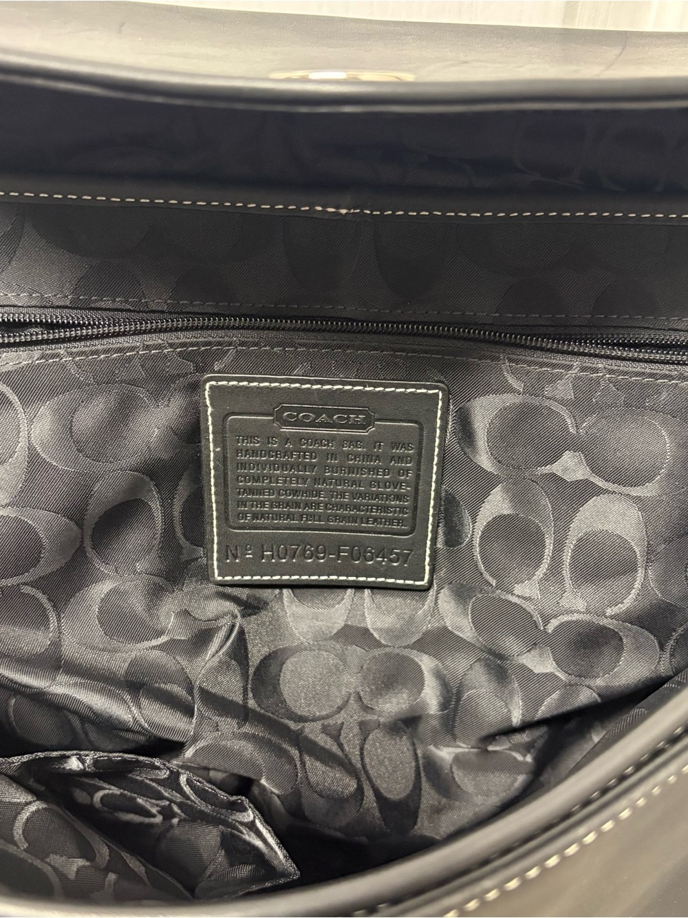 Vintage Black COACH #6457 Lexington Leather Turn Lock Briefcase Messenger Bag - Picture 14 of 16